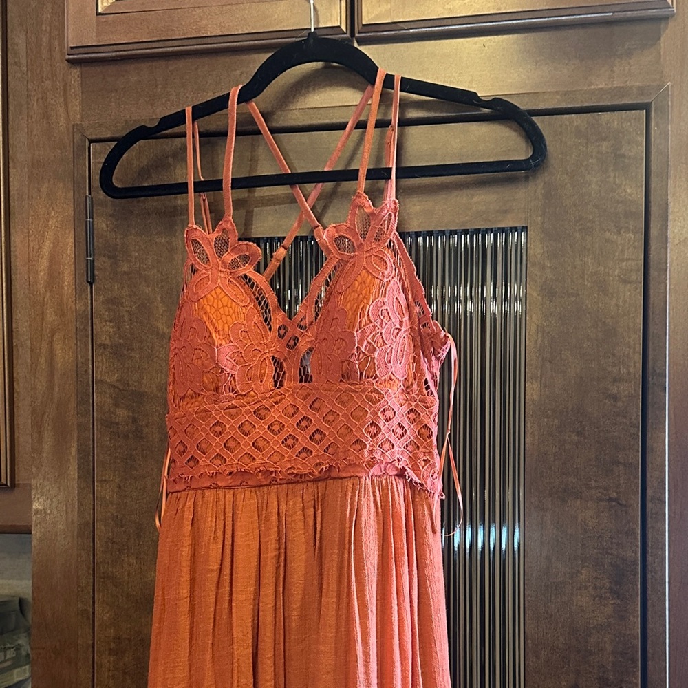 Baltic Born Orange Lace Maxi Dress
